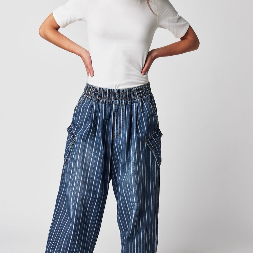 One Teaspoon Le Stripe denim parachute jeans